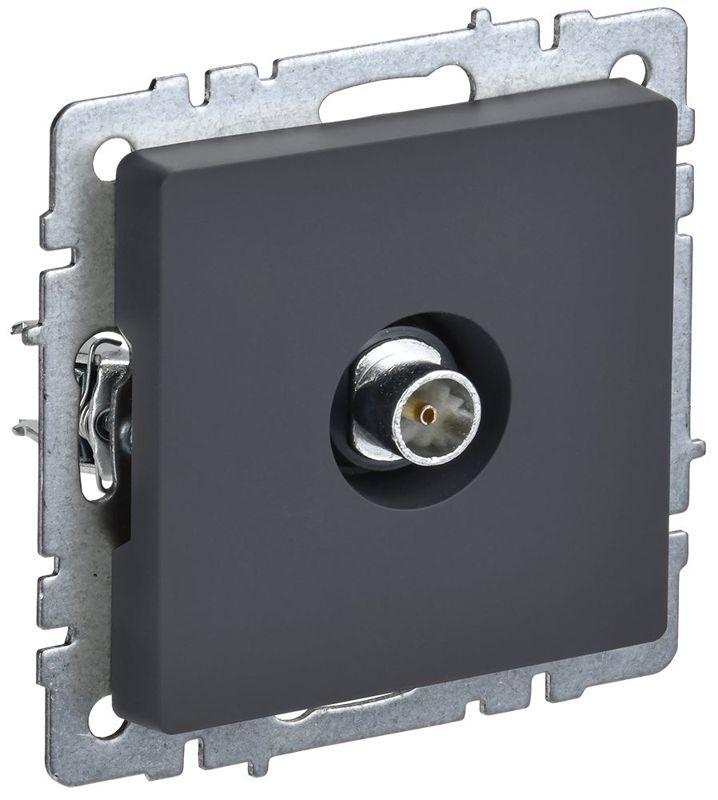 розетка телевизионная оконечная tv сп brite ртв11-0-брг механизм графит iek br-a10-o-k53 от BTSprom.by