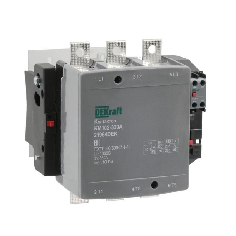 контактор 330а 220в ас ас3 ас4 1но+1нз км-102 dekraft 21964dek от BTSprom.by