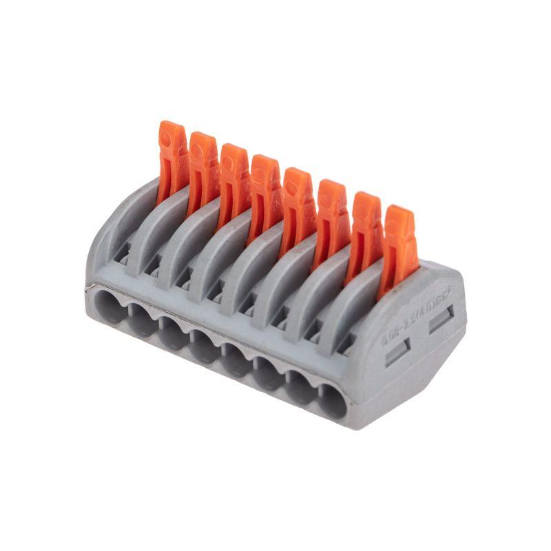  Клемма универсальная СМК 222-418 8-проводная сер. 0.08-2.5/4кв.мм Rexant 07-5258-4 фото в каталоге от BTSprom.by