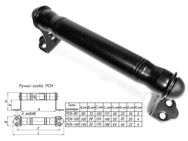 ручка-скоба 140 мм металлическая, черн.мат. starfix smp-10723-1 от BTSprom.by