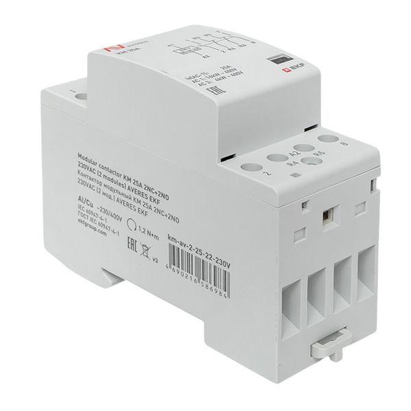  Контактор модульный КМ 25А 2NC+2NO 230В AC (2 мод.) AVERES EKF km-av-2-25-22-230V фото в каталоге от BTSprom.by