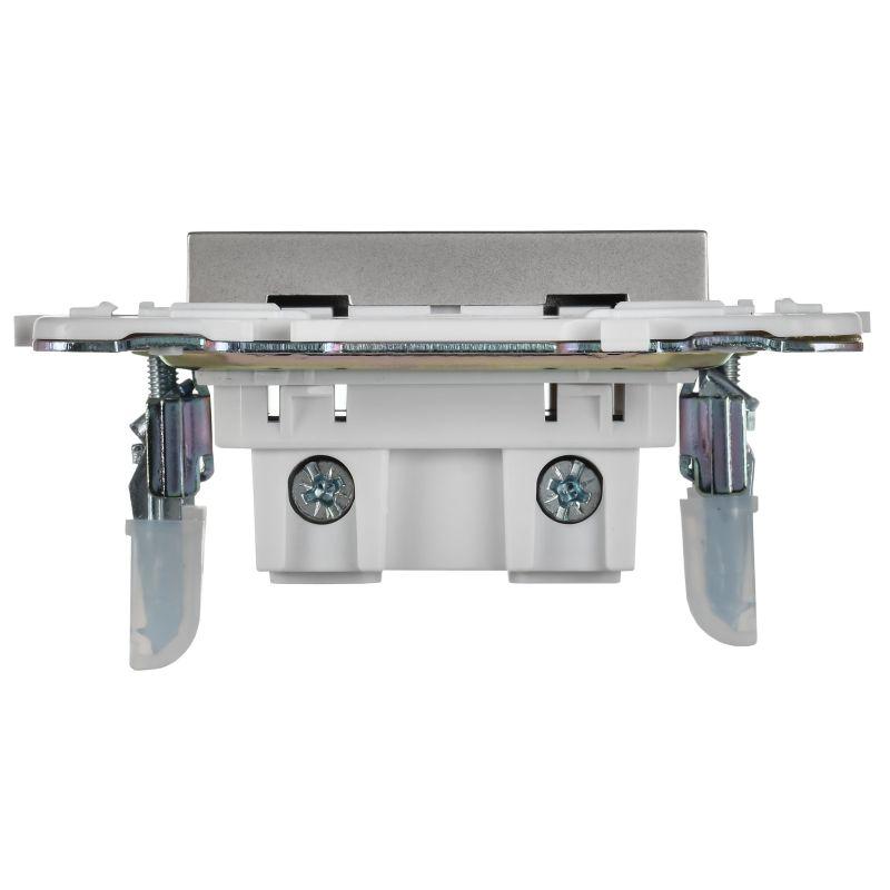  Розетка SKANDY 10А без заземл. защ. шторки SK-R01S серебр. IEK SK-R13-10-K23 фото в каталоге от BTSprom.by