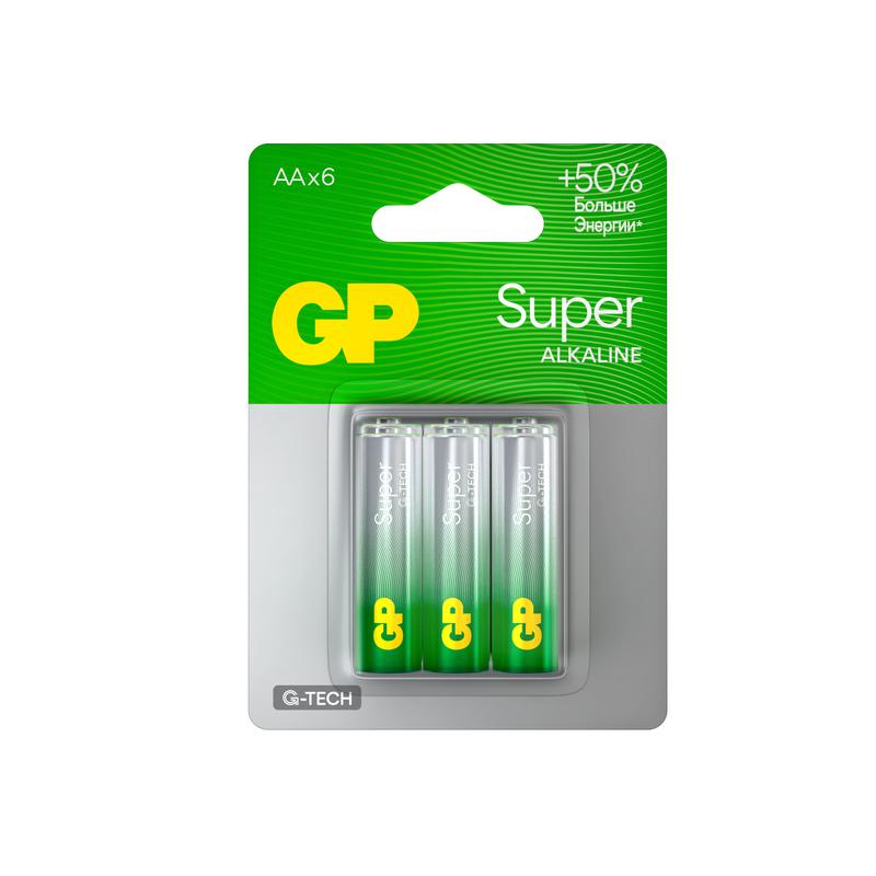элемент питания алкалиновый aa/lr6 1.5в super alkaline g-tech (блист.6шт) gp 1228 от BTSprom.by