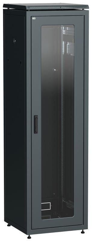 шкаф сетевой 19дюйм linea n 33u 600х600мм стекл. передн. дверь черн. itk ln05-33u66-g от BTSprom.by