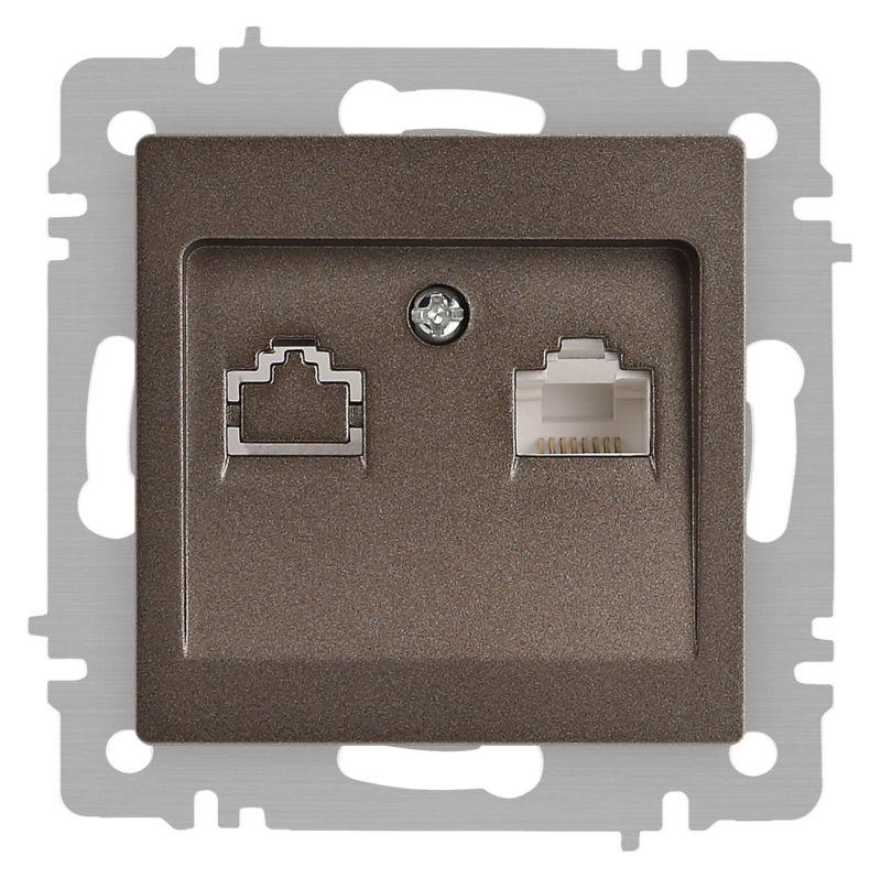 розетка компьютерная 1-м сп accent 6-303-08 rj45 ip20 бронза intro б0063639 от BTSprom.by