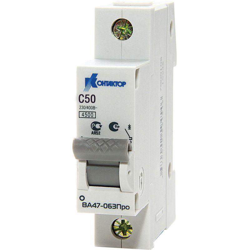 выключатель автоматический модульный 1п b 63а 4.5ка ва47-063про контактор 7000012 от BTSprom.by