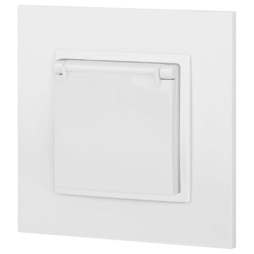  Розетка 1-м СП Эра Elegance 14-2103-01 16А IP20 16AX 250В 2P+E Schuko защ. шторки с крышкой бел. Эра Б0034278 фото в каталоге от BTSprom.by