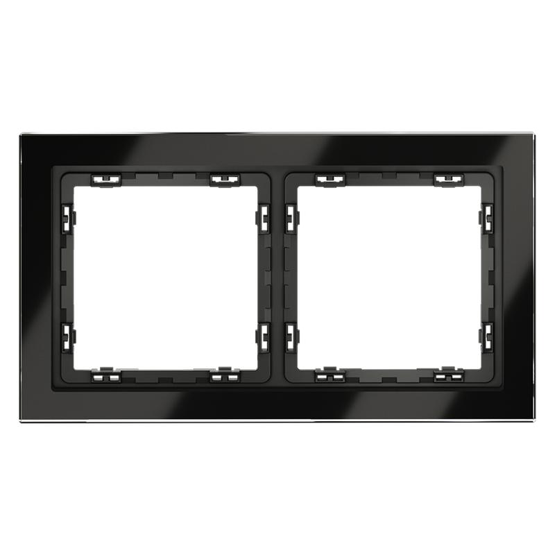  Рамка 2-м S70 стеклян. черн. Voltum VLS110208 фото в каталоге от BTSprom.by