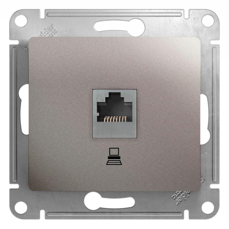 розетка компьютерная 1-м glossa rj45 кат.5e механизм платина se gsl001281k от BTSprom.by