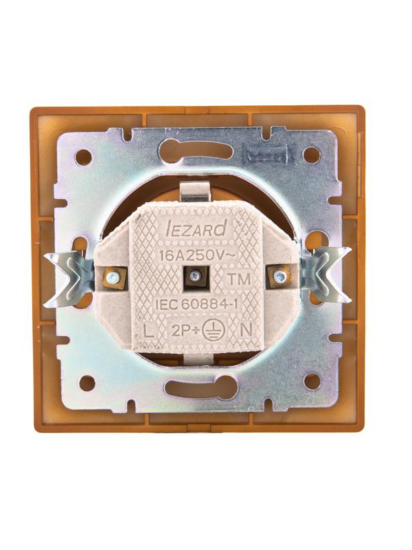  Розетка 1-м СП Mira 16А IP20 с заземл. керамика сосна LEZARD 701-0801-122 фото в каталоге от BTSprom.by