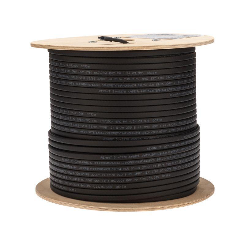  Кабель греющий (нагрев.) саморег. SRL24-2CR экранированный 24Вт/м 0.9кв.мм/70м 200м Rexant 51-0278 фото в каталоге от BTSprom.by