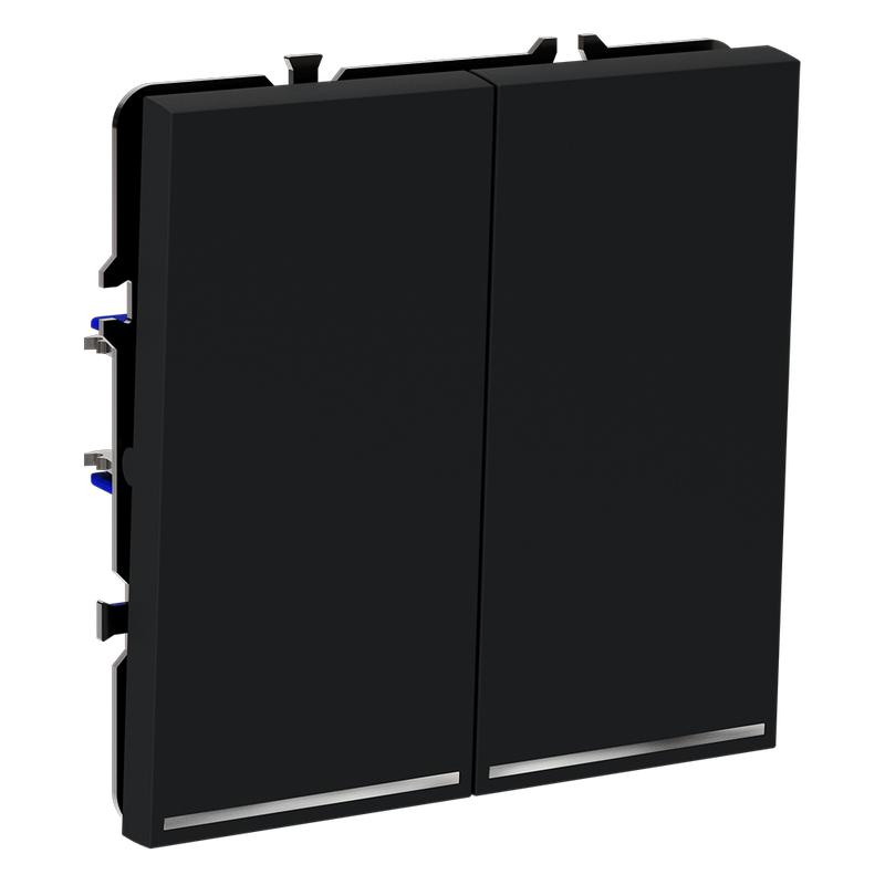  Переключатель проходной 2-кл. СП S70 10А с подсветкой механизм графит Voltum VLS020407 фото в каталоге от BTSprom.by