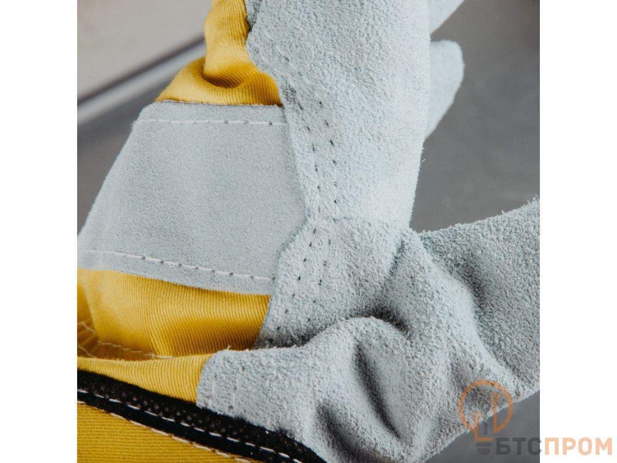  Перчатки спилковые комбинированные, 10/XL, серый/желтый, Jeta Safety (кожа класса АВ) фото в каталоге от BTSprom.by