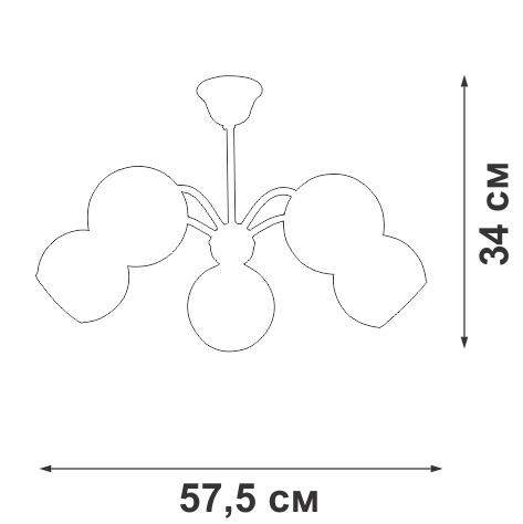  Люстра V3929-0/5PL 5хE27 макс. 40Вт плафон ПП Vitaluce V3929-0/5PL фото в каталоге от BTSprom.by