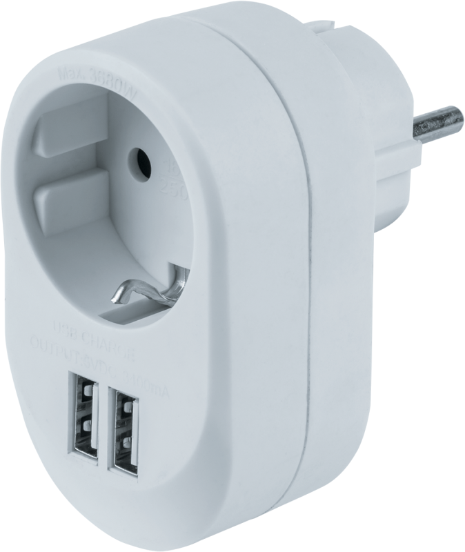  Адаптер 1-м 61 454 NAD-USB01-1E-C-WH + 2хUSB 3.4А с заземл. Navigator 61454 фото в каталоге от BTSprom.by