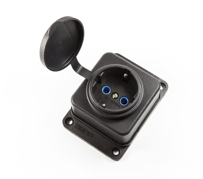  Розетка р резиновом корпусе EMAS EKS116PG1 фото в каталоге от BTSprom.by