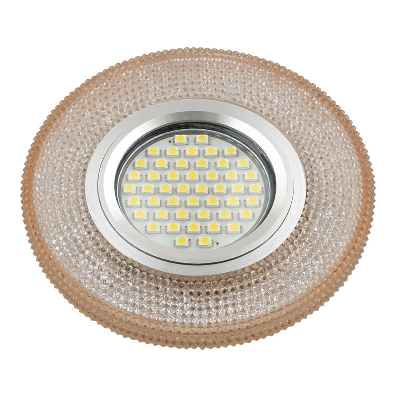 светильник dls-l142 gu5.3 glassy/light tea gu5.3 встраив. доп. светодиод. подсветка 3вт без лампы стекло fametto ul-00003881 от BTSprom.by