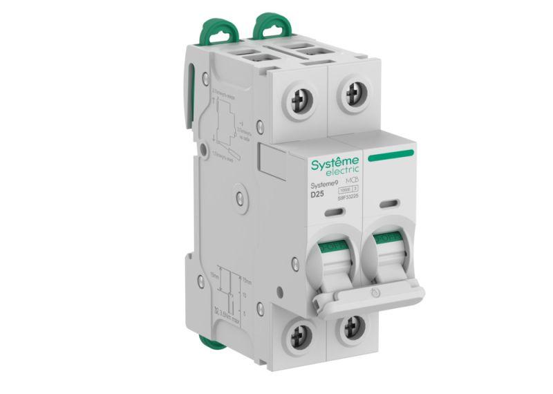 выключатель автоматический 2п d 25а 10ка systeme9 400в se s9f33225 от BTSprom.by