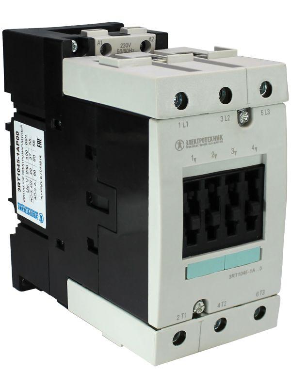 контактор электромагнитный 3rt1045-1ap00 3-пол. 80а ac-3 37квт/400в 230в ac 50гц типоразмер s3 винт. клеммы ip20 электротехник et014814 от BTSprom.by