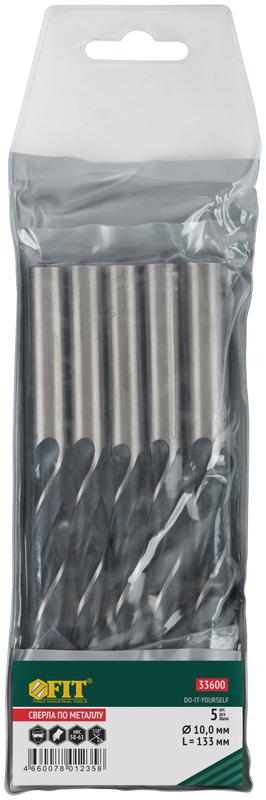  Сверло по металлу HSS черненые 10.0х133мм (уп.5шт) FIT 33600 фото в каталоге от BTSprom.by
