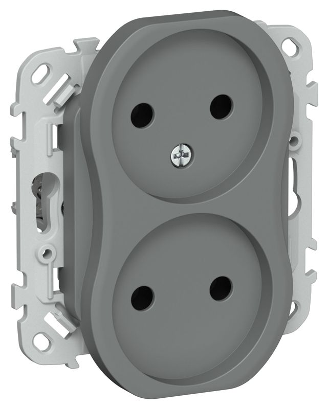 розетка 2-м сп flite рс02-1-флма 10а без заземл. без защ. шторок безвинтовое крепление механизм мокрый асфальт iek fi-r20-10-1-k80 от BTSprom.by