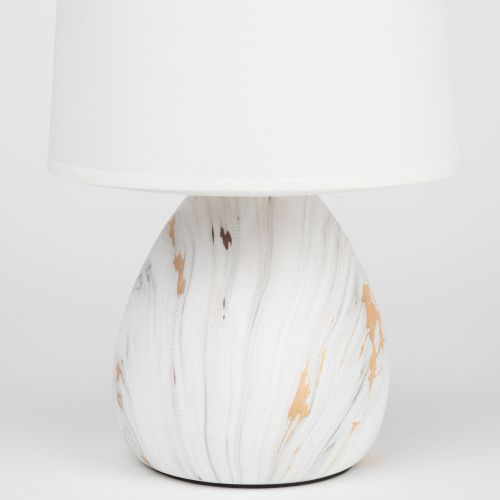  Лампа настольная Damaris D7037-501 1хE14 40Вт керамика бел. с золотом с абажуром Rivoli Б0053457 фото в каталоге от BTSprom.by