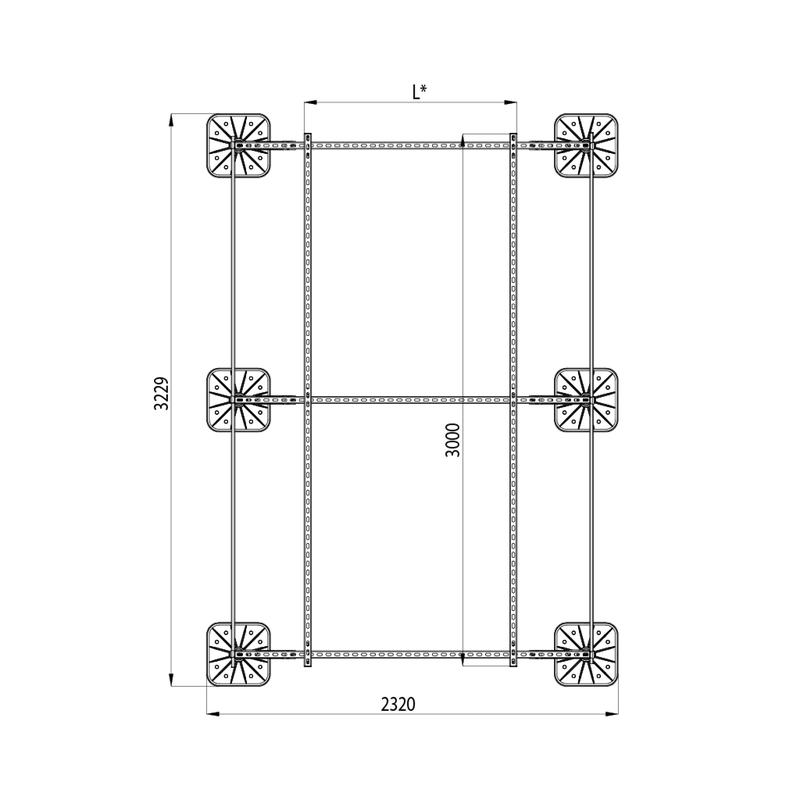  Конструкция опорная для установки оборудования TECHNORAPTOR FOOT 2000х3000 тип 1 HD КМ TR0251 фото в каталоге от BTSprom.by