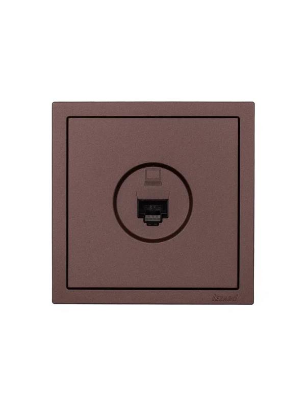  Розетка компьютерная 1-мест. СП ZIMA IP20 шоколад LEZARD 704-7388-139 фото в каталоге от BTSprom.by
