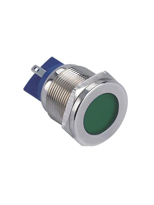 лампа индикаторная gq22t-d/l/g/220v/s светодиодная матрица d22мм 220в ac/dc ip67 метал. зел. электротехник et020077 от BTSprom.by