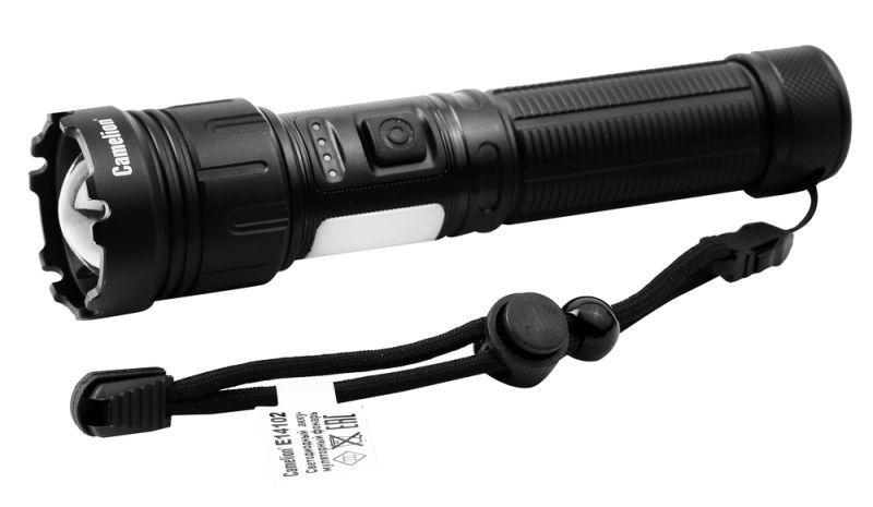 фонарь светодиодный аккумуляторный e14102 лазер диод ld pb магнит type c 10вт 18650 1.8+0.8а.ч кор. camelion 15600 от BTSprom.by