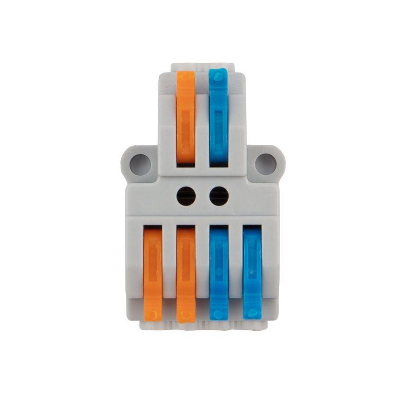  Клемма строительно-монтажная СМК проходная разветвительная 2х2 2п с монтажной площадкой 1 ввод 2 вывода на полюс (уп.5шт) Rexant 07-5235-05 фото в каталоге от BTSprom.by