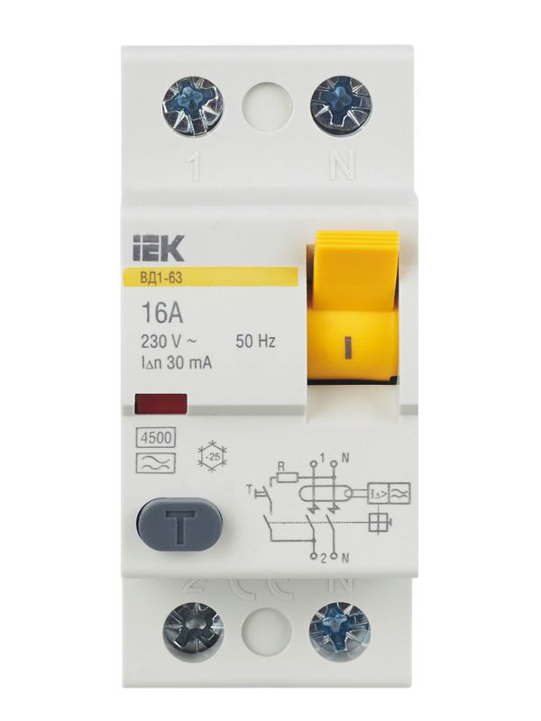  Выключатель дифференциального тока (УЗО) 2п 16А 30мА тип A ВД1-63 KARAT IEK MDV11-2-016-030 фото в каталоге от BTSprom.by