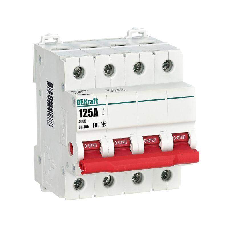 выключатель-разъединитель вн-105 вн105-4p-125a dekraft 17099dek от BTSprom.by