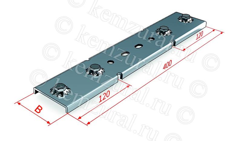 Соединитель переходной борт 65мм НЛ-СПцУТ1.5 (S=1.2мм) гор. цинк КЭМЗ 449 650144 19 от BTSprom.by