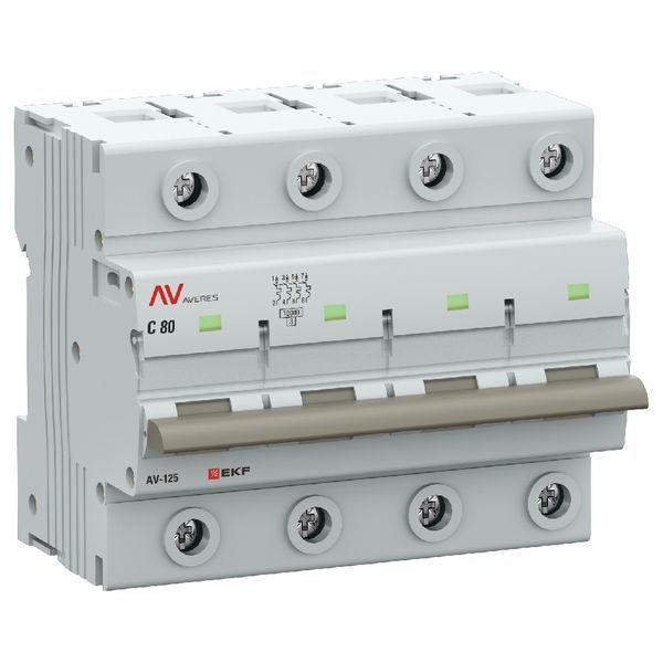 выключатель автоматический 4п c 80а 10ка av-125 averes ekf mcb125-4-80c-av от BTSprom.by