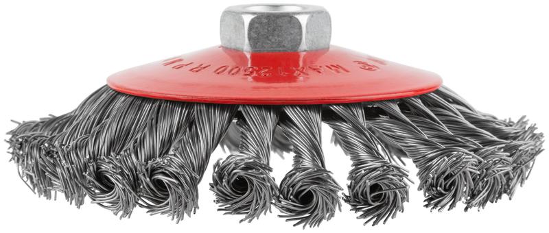  Корщетка-колесо с наклоном гайка М14 стальная витая проволока 125мм КУРС 39035 фото в каталоге от BTSprom.by