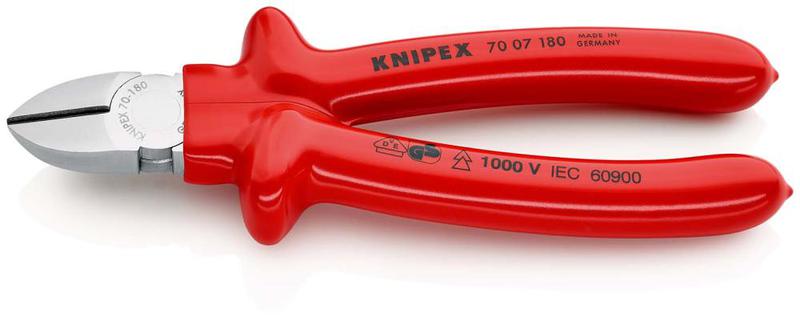 бокорезы vde l-180мм твердость кромок 62 hrc хром. knipex kn-7007180 от BTSprom.by