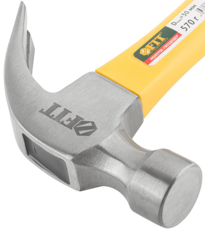  Молоток-гвоздодер Профи 30мм 570г фибергласовая усилен. ручка FIT 44780 фото в каталоге от BTSprom.by