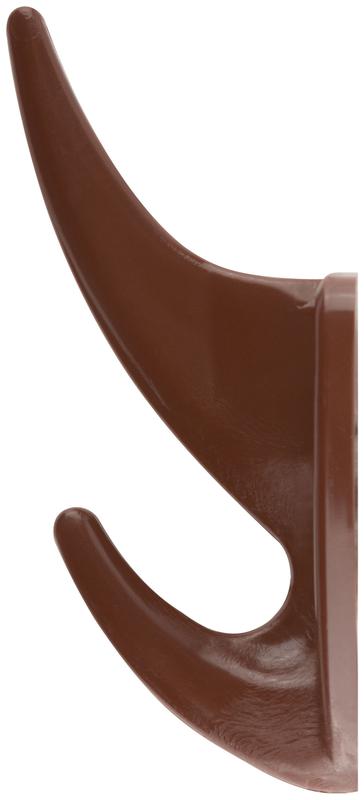  Крючок-вешалка 2-рожковый пластиковый корич. КУРС 66847 фото в каталоге от BTSprom.by