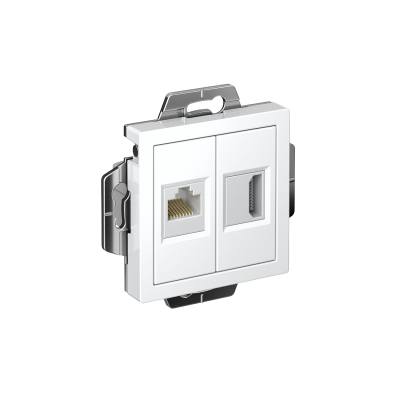 розетка 2-м сп atlasdesign hdmi + rj45 кат.5e механизм бел. se atn000182 от BTSprom.by