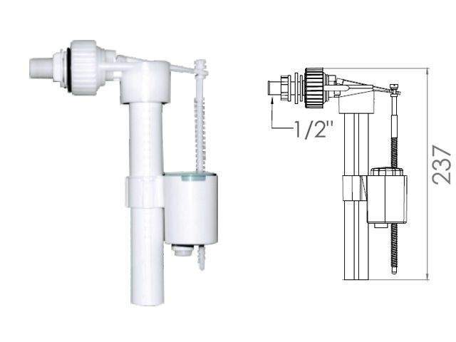 поплавочный клапан  боковой подачи воды, 1/2, пл. резьба, av engineering от BTSprom.by