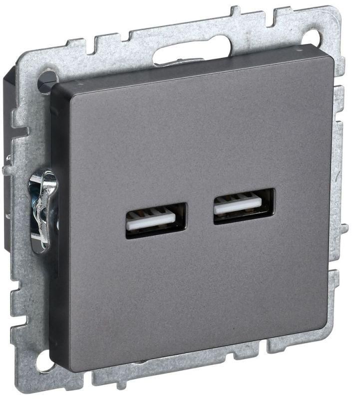 розетка brite usb a+a 3.1а рю10-1-брс механизм сталь iek br-u21-d31-k46 от BTSprom.by