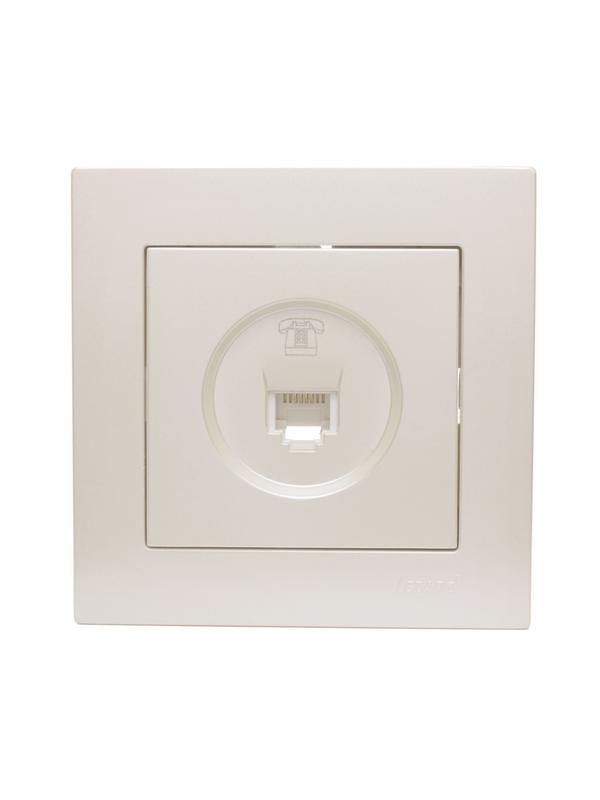  Розетка телефонная СП Vesna евро стандарт механизм жемчуж./бел. перламутр LEZARD 742-3088-137 фото в каталоге от BTSprom.by