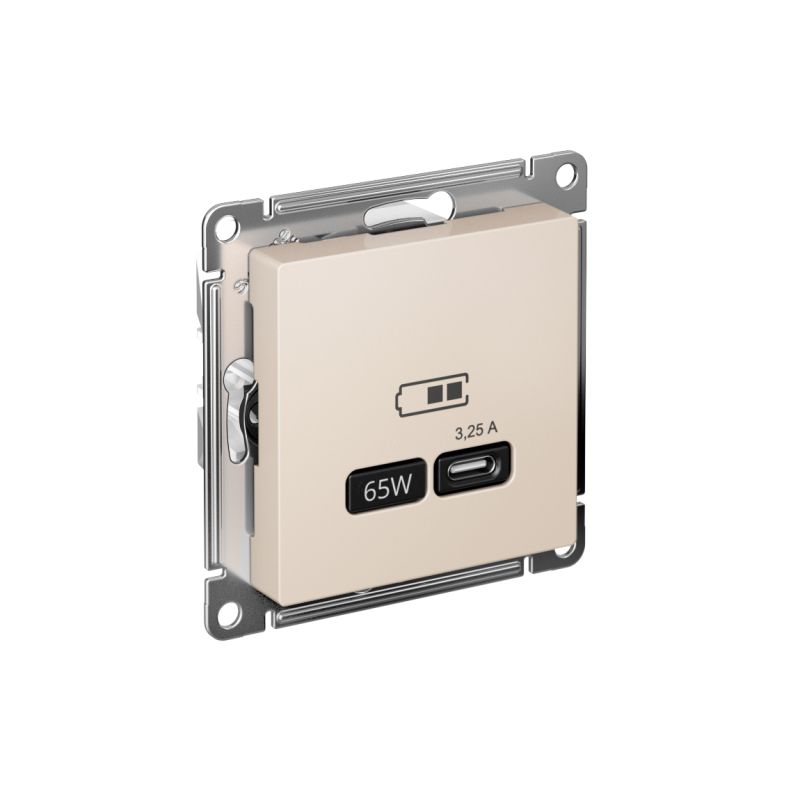 розетка usb atlasdesign тип c 65вт qc pd высокоскор. зу механизм беж. se atn000227 от BTSprom.by
