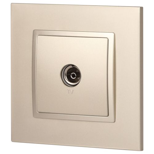  Розетка телевизионная одиночная TV 1мод. Elegance 14-3101-04 IP20 шампань Эра Б0034293 фото в каталоге от BTSprom.by