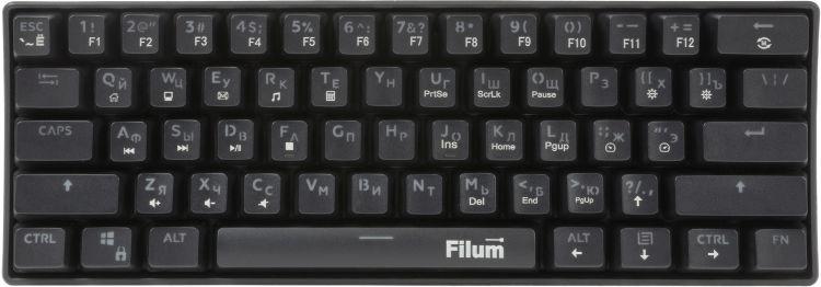 клавиатура игровая механическая проводная 61-кл. 60% rainbow hotswap двойн. пуллер свичи outemu 3 сменных провод 1.5м filum fl-gkbm10 от BTSprom.by