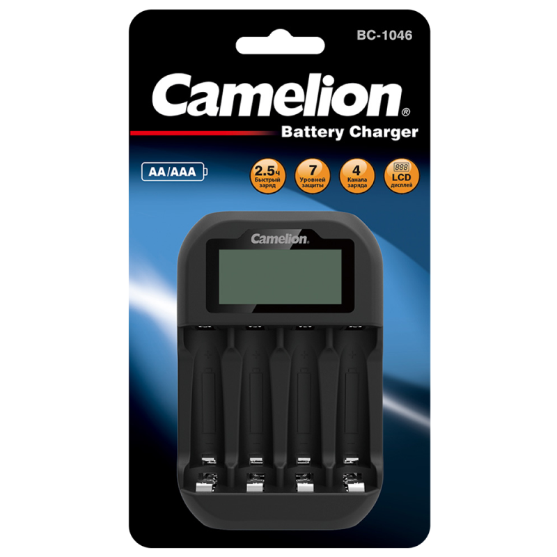 устройство зарядное bc-1046 быстрое с индикацией 4хаа ааа camelion 15040 от BTSprom.by