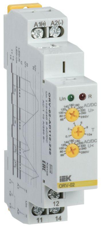 реле повышения напряжения orv 1ф 110-240в ac/dc iek orv-02-ad110-240 от BTSprom.by