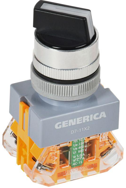 переключатель d7-11x2 2 полож. 1з+1р черн. generica bsw50-11x2-3-21-2-k02-g от BTSprom.by