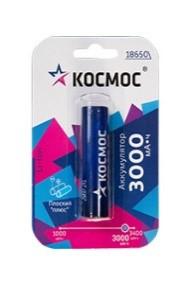 аккумулятор li-ion 18650 3000ма.ч без защиты с плоским контактом (уп.2шт) космос koc18650li30fls2 от BTSprom.by